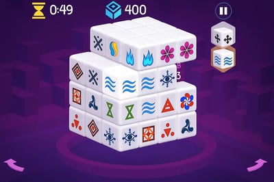 A screenshot of a Mahjongg Dark Dimensions game.